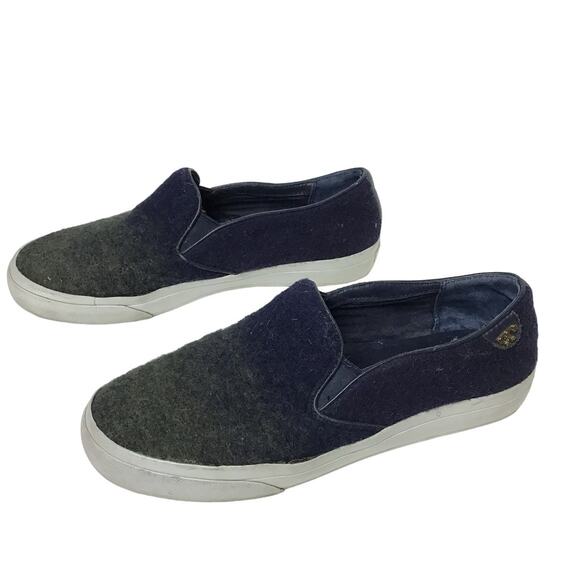 Tory Burch RUDI Stardust Ombre Slip On Sneaker Navy Blue Olive Green Wool Felt 7 - Picture 3 of 11